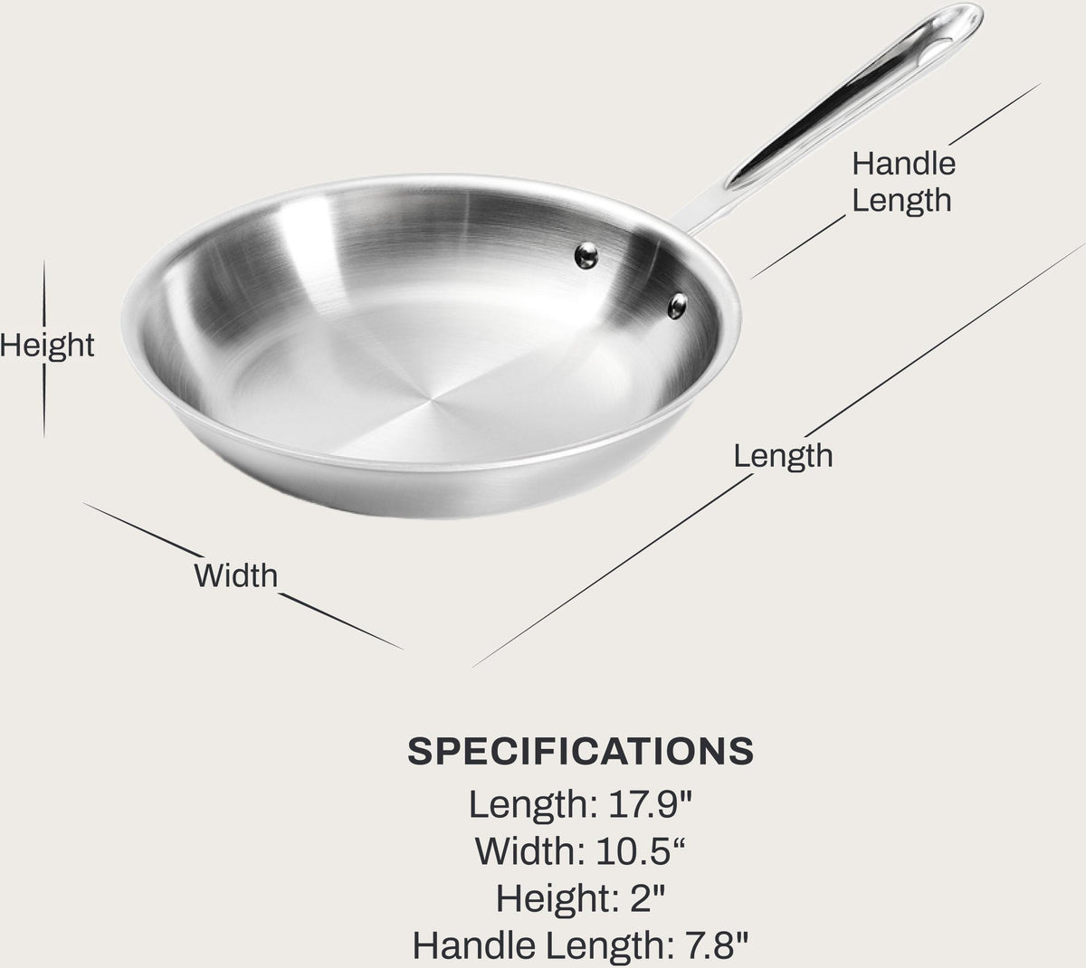 All-Clad - D5 Stainless Brushed 5-ply Bonded 10" Brushed Fry Pan - BD55110