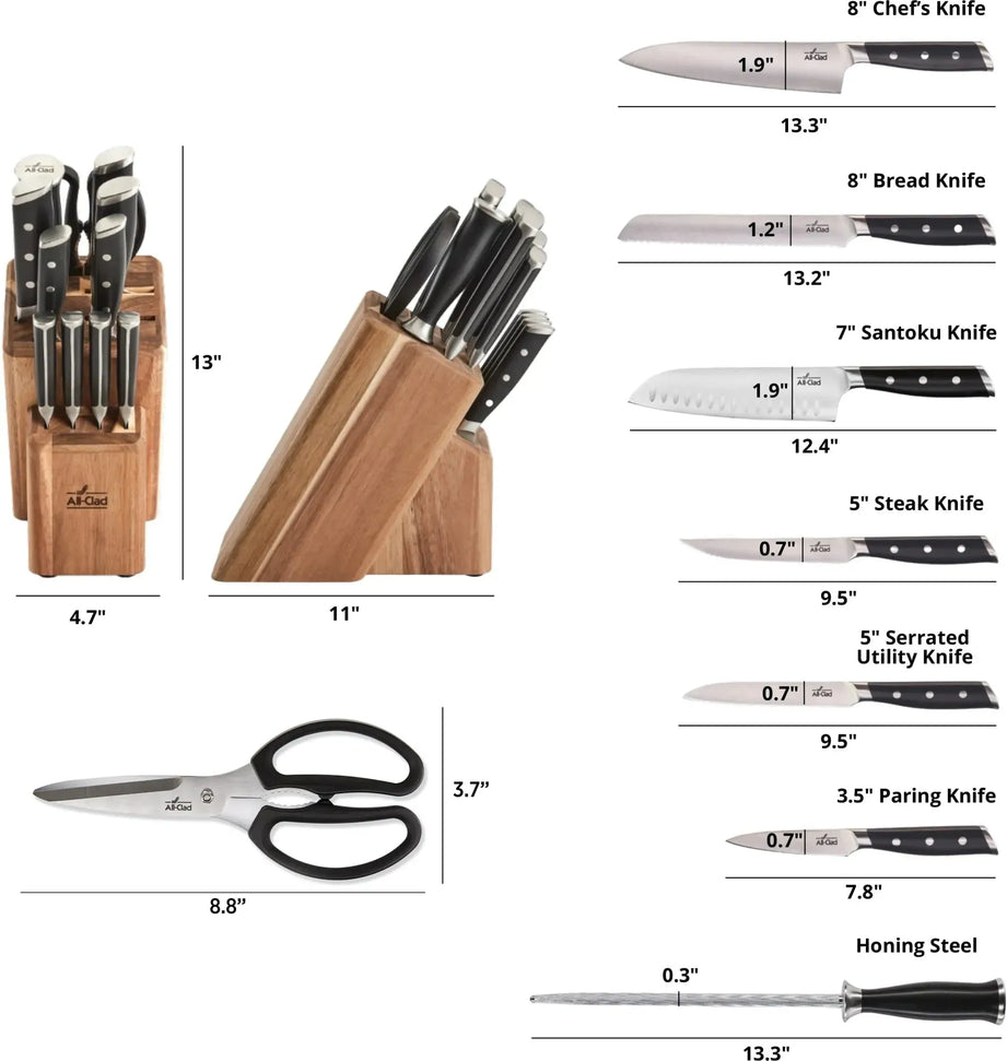 All-Clad - Forged Knives 12 Pcs Knife Block Set - K272SC64