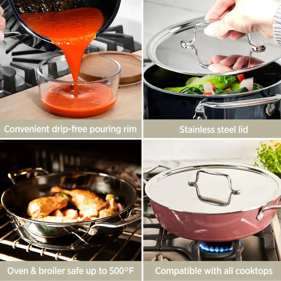 All-Clad - FusionTec 4.5 QT Universal Pan with Lid Rose Quartz - 515465290