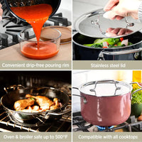 All-Clad - FusionTec 7 QT Stock Pot with Lid Rose Quartz - 515455290