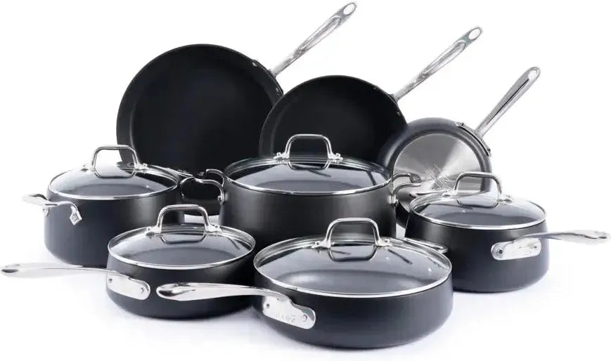All-Clad - HA1 13 Pcs Hard-Anodized Non-Stick Cookware - E113SB64