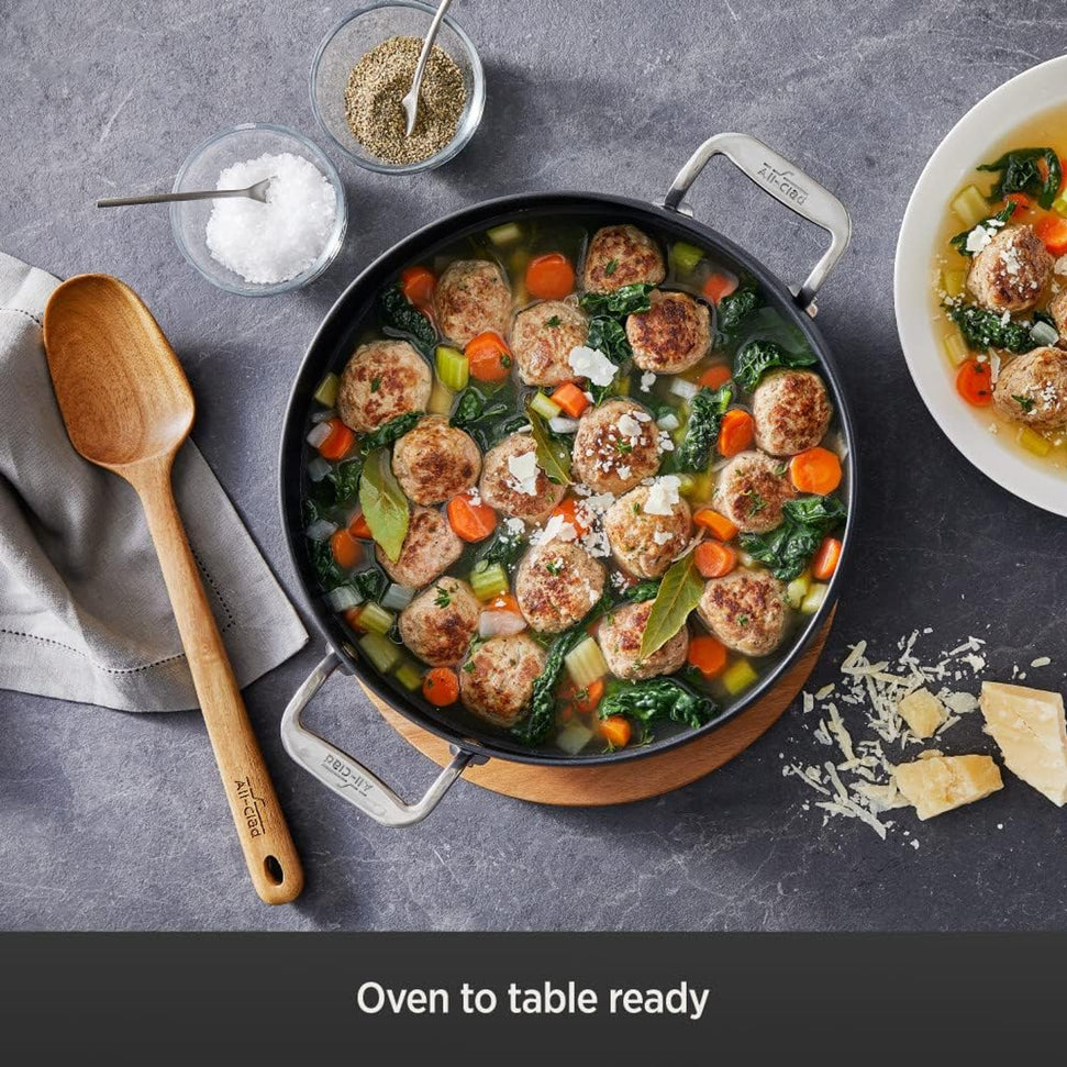 All-Clad - HA1 Gathering 4 Qt Non-Stick Universal Pan with Lid, Trivet and Serving Spoon - E1143S64 - DISCONTINUED