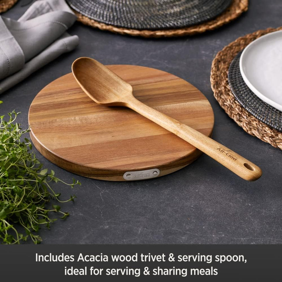 All-Clad - HA1 Gathering 4 Qt Non-Stick Universal Pan with Lid, Trivet and Serving Spoon - E1143S64 - DISCONTINUED
