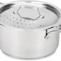 All-Clad - Simply Strain; 6 Quart Stainless Steel Multipot with Straining Lid - E7434664