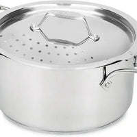 All-Clad - Simply Strain; 6 Quart Stainless Steel Multipot with Straining Lid - E7434664