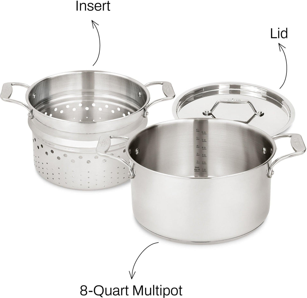 All-Clad - Simply Strain 8 QT Stainless Steel Multipot with Insert - E743S264