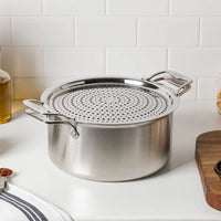 All-Clad - Simply Strain Stainless Steel 10.5" Strain & Splatter Guard - D5105SSCRN