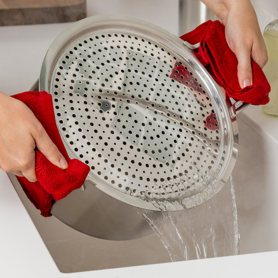 All-Clad - Simply Strain Stainless Steel 10.5" Strain & Splatter Guard - D5105SSCRN