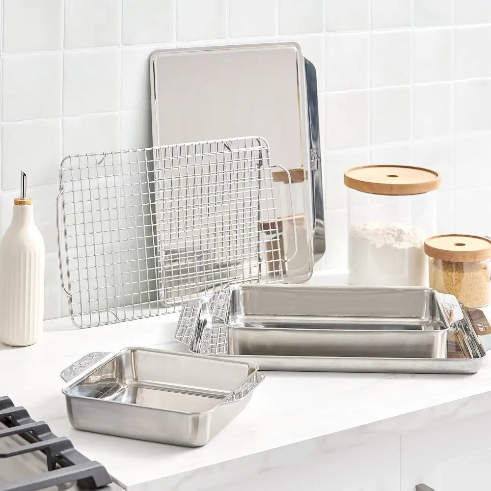 All-Clad - Tri-Ply Stainless Steel 5 PC Bakeware Set - J309S564