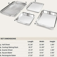 All-Clad - Tri-Ply Stainless Steel 5 PC Bakeware Set - J309S564