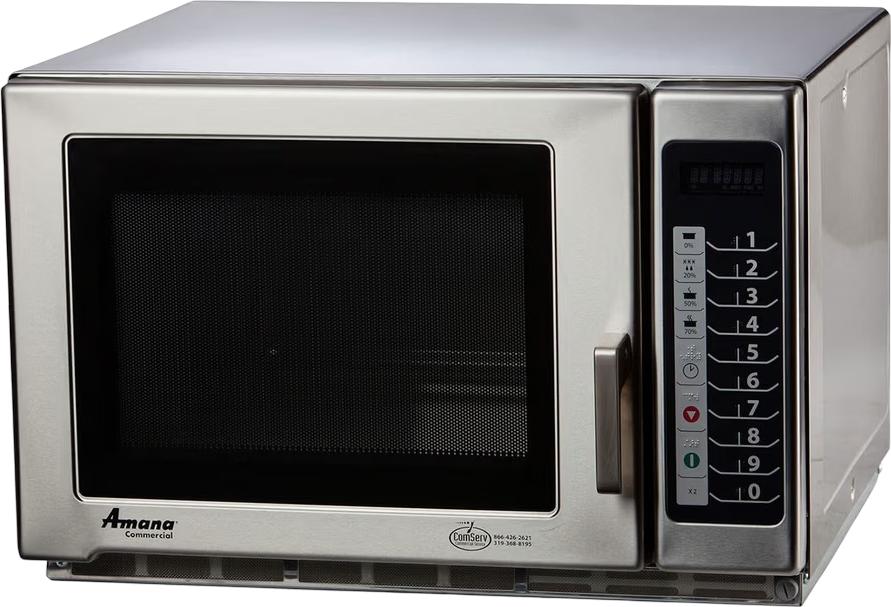 Amana - 2100W Medium Duty Stainless Steel Commercial Microwave Oven - RFS21TS