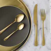 Amefa - Austin 18/0 Gold Stainless Steel Silverware Set, 20 Pcs - 1410AUVG28C09