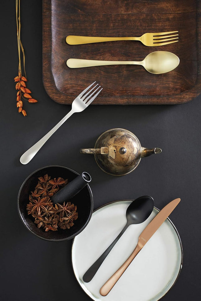 Amefa - Austin 18/0 Gold Stainless Steel Silverware Set, 20 Pcs - 1410AUVG28C09