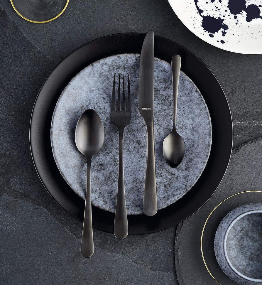 Amefa - Austin 18/0 Stainless Steel Flatware Set, 20 Pcs - 1410ATVG28C09