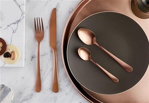 Amefa - Austin Matte Copper Flatware Set, 20 Pcs - 1410AEVG28C09