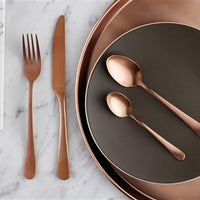Amefa - Austin Matte Copper Flatware Set, 20 Pcs - 1410AEVG28C09