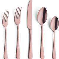 Amefa - Austin Matte Copper Flatware Set, 20 Pcs - 1410AEVG28C09