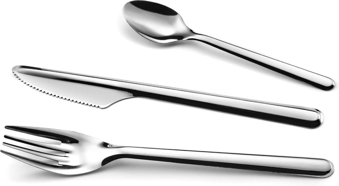 Amefa - Leaves ‎Stainless Steel Cutlery, Pack of 18 Travel 3 Pieces - 025905HC18AB1