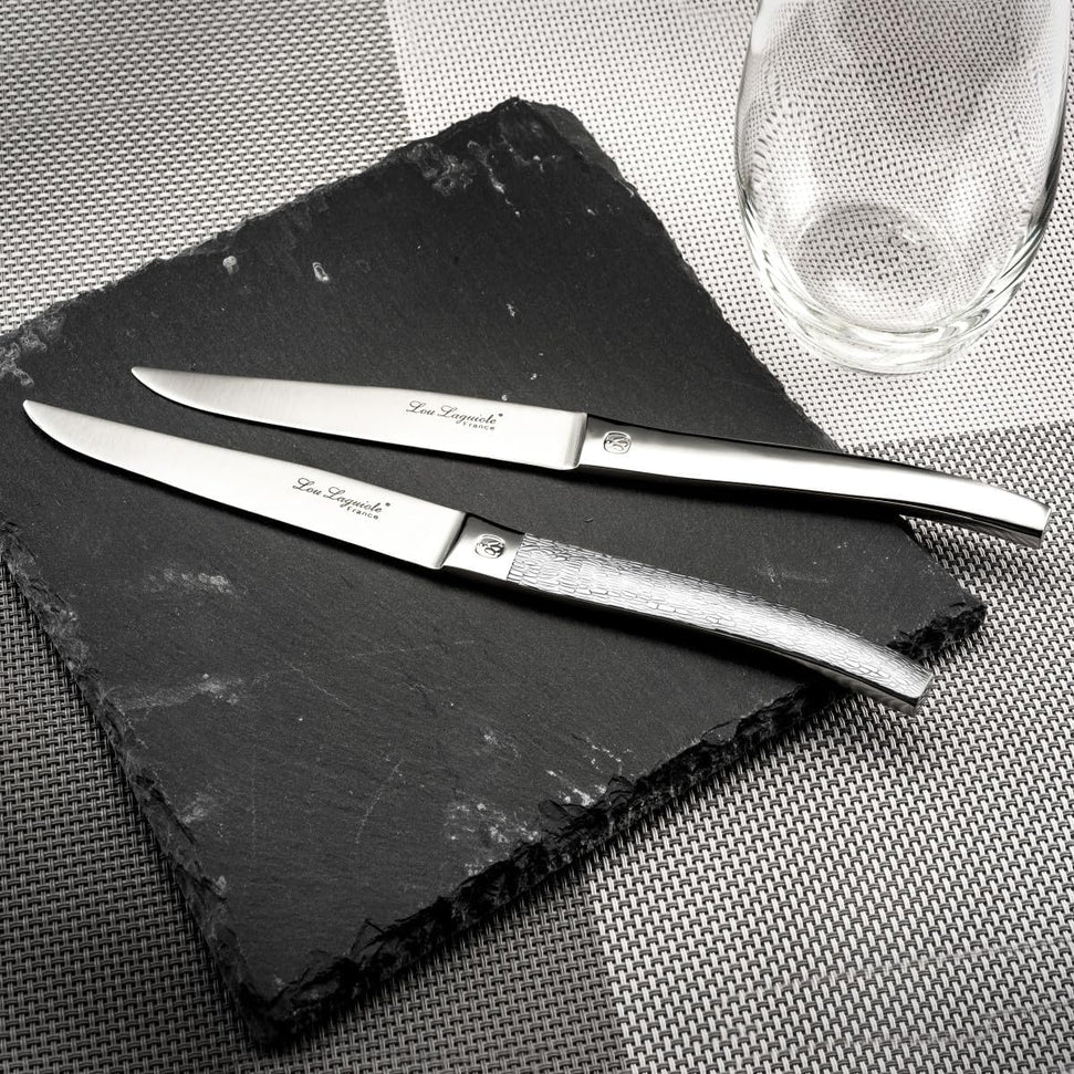 Amefa - Lou Laguiole "Alphonse Ecorce" Steak Knife Setwith Wooden Box, 4 Pcs - 905064