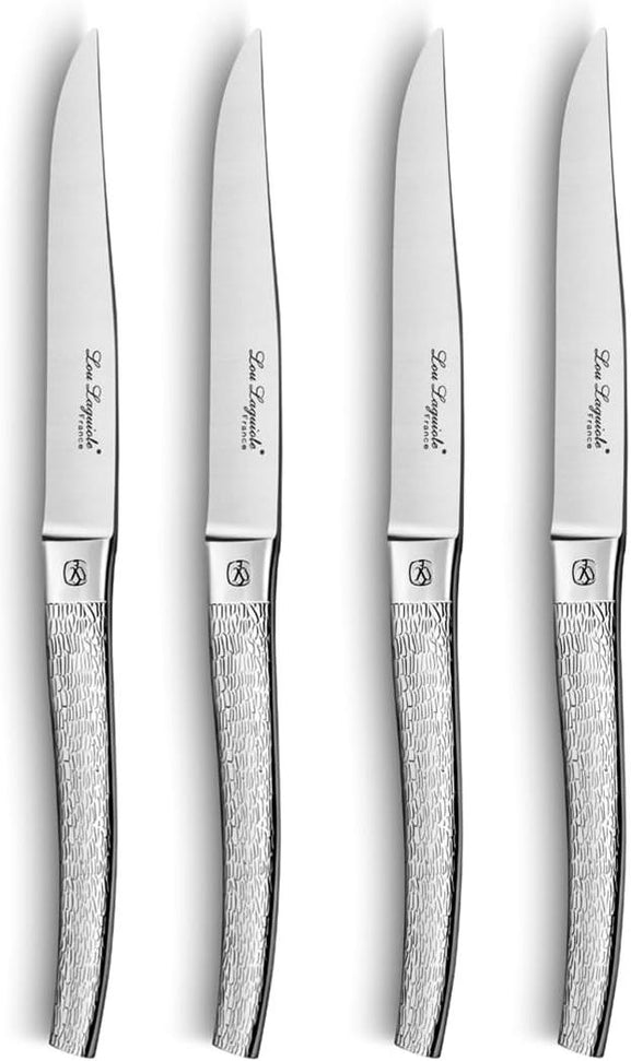 Amefa - Lou Laguiole "Alphonse Ecorce" Steak Knife Setwith Wooden Box, 4 Pcs - 905064