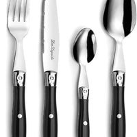 Amefa - Lou Laguiole Black Stainless Steel Counter Cutlery Set, 24 Pcs - 2202AAAF27C40