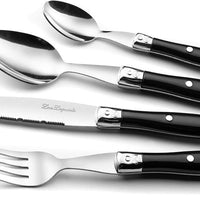 Amefa - Lou Laguiole Black Stainless Steel Counter Cutlery Set, 24 Pcs - 2202AAAF27C40