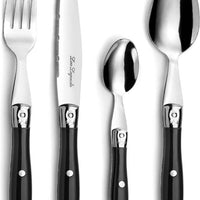 Amefa - Lou Laguiole Black Stainless Steel Counter Cutlery Set, 24 Pcs - 2202AAAF27C40