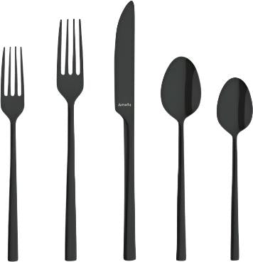 Amefa - Lou Laguiole Dallas Stainless Steel Black Flatware Set, 20 Pcs - 4107ZTTR20C09