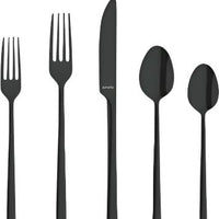 Amefa - Lou Laguiole Dallas Stainless Steel Black Flatware Set, 20 Pcs - 4107ZTTR20C09