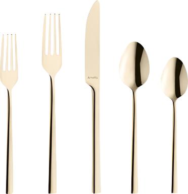 Amefa - Lou Laguiole Dallas Stainless Steel Champagne Flatware Set, 20 Pcs - 4107ZVTR20C09