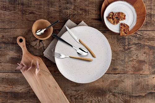 Amefa - Lou Laguiole Eclat Nature Black Stainless Steel Flatware Set, 24 Pcs - 2274PNAF02C40