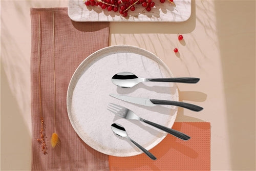 Amefa - Lou Laguiole Eclat Nature Black Stainless Steel Flatware Set, 24 Pcs - 2274PNAF02C40