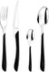 Amefa - Lou Laguiole Eclat Nature Black Stainless Steel Flatware Set, 24 Pcs - 2274PNAF02C40