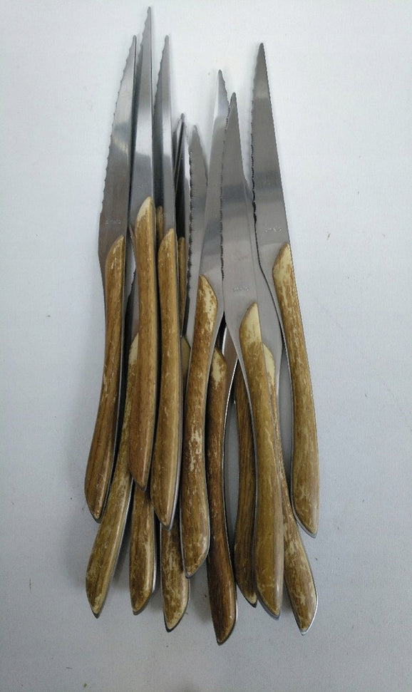 Amefa - Lou Laguiole Eclat Nature Brown Stainless Steel Flatware Set, 24 Pcs - 2274PWAF02C40