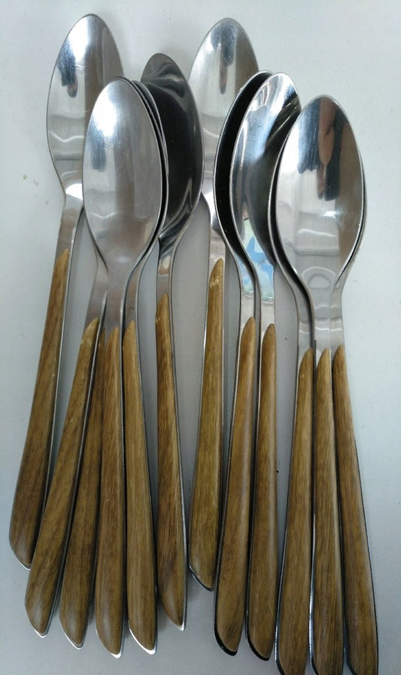 Amefa - Lou Laguiole Eclat Nature Brown Stainless Steel Flatware Set, 24 Pcs - 2274PWAF02C40