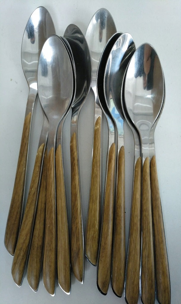 Amefa - Lou Laguiole Eclat Nature Brown Stainless Steel Flatware Set, 24 Pcs - 2274PWAF02C40