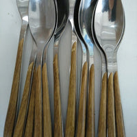 Amefa - Lou Laguiole Eclat Nature Brown Stainless Steel Flatware Set, 24 Pcs - 2274PWAF02C40