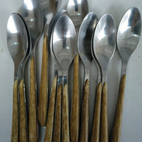 Amefa - Lou Laguiole Eclat Nature Brown Stainless Steel Flatware Set, 24 Pcs - 2274PWAF02C40