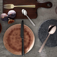 Amefa - Lou Laguiole Felicity Hammered Stainless Steel Black Flatware Set, 20 Pcs - 3319ZTTR20C09