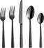 Amefa - Lou Laguiole Felicity Hammered Stainless Steel Black Flatware Set, 20 Pcs - 3319ZTTR20C09