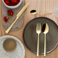 Amefa - Lou Laguiole Felicity Hammered Stainless Steel Champagne Flatware Set, 20 Pcs - 3319ZVTR20C09