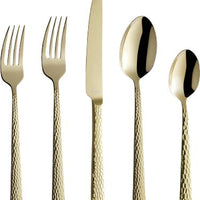 Amefa - Lou Laguiole Felicity Hammered Stainless Steel Champagne Flatware Set, 20 Pcs - 3319ZVTR20C09