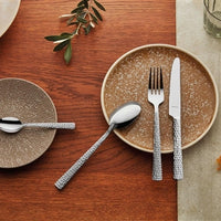 Amefa - Lou Laguiole Felicity Hammered Stainless Steel Flatware Set, 20 Pcs - 331923TR20C09