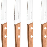 Amefa - Lou Laguiole Forest Steak Knife Set with Wood Handle, 4 Pcs - 497511NT01PK4