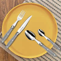 Amefa - Lou Laguiole Gray Stainless Steel Counter Cutlery Set, 24 Pcs - 2202DGAF27C40