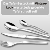 Amefa - Lou Laguiole Jet Stainless Steel Flatware Set with Mirror Finish, 24 Pcs - 251300AF14C40