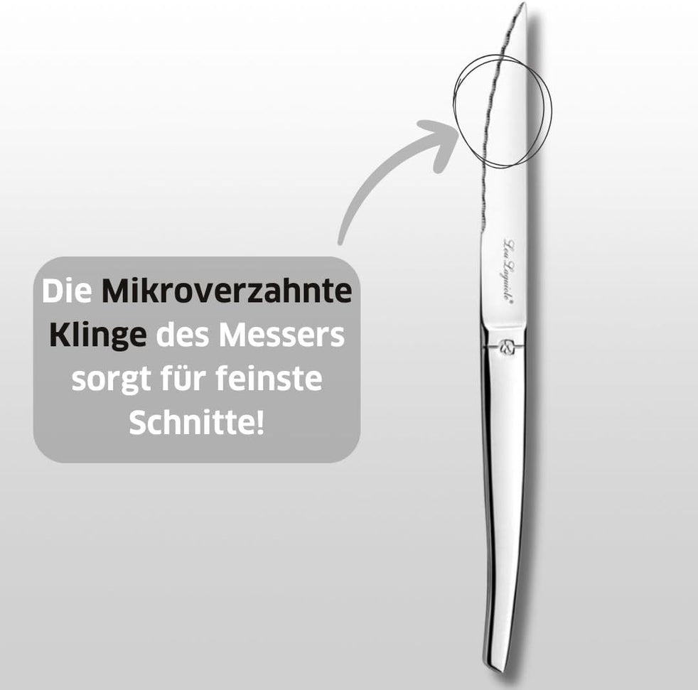 Amefa - Lou Laguiole Jet Stainless Steel Flatware Set with Mirror Finish, 24 Pcs - 251300AF14C40