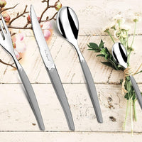 Amefa - Lou Laguiole Jet Stainless Steel Flatware Set with Satin Finish, 24 Pcs - 251306AF14C40