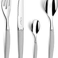 Amefa - Lou Laguiole Jet Stainless Steel Flatware Set with Satin Finish, 24 Pcs - 251306AF14C40