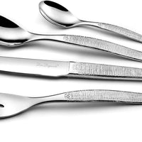 Amefa - Lou Laguiole Jet Stainless Steel Flatware Set with Textile Finish, 24 Pcs - 315200AF14C40